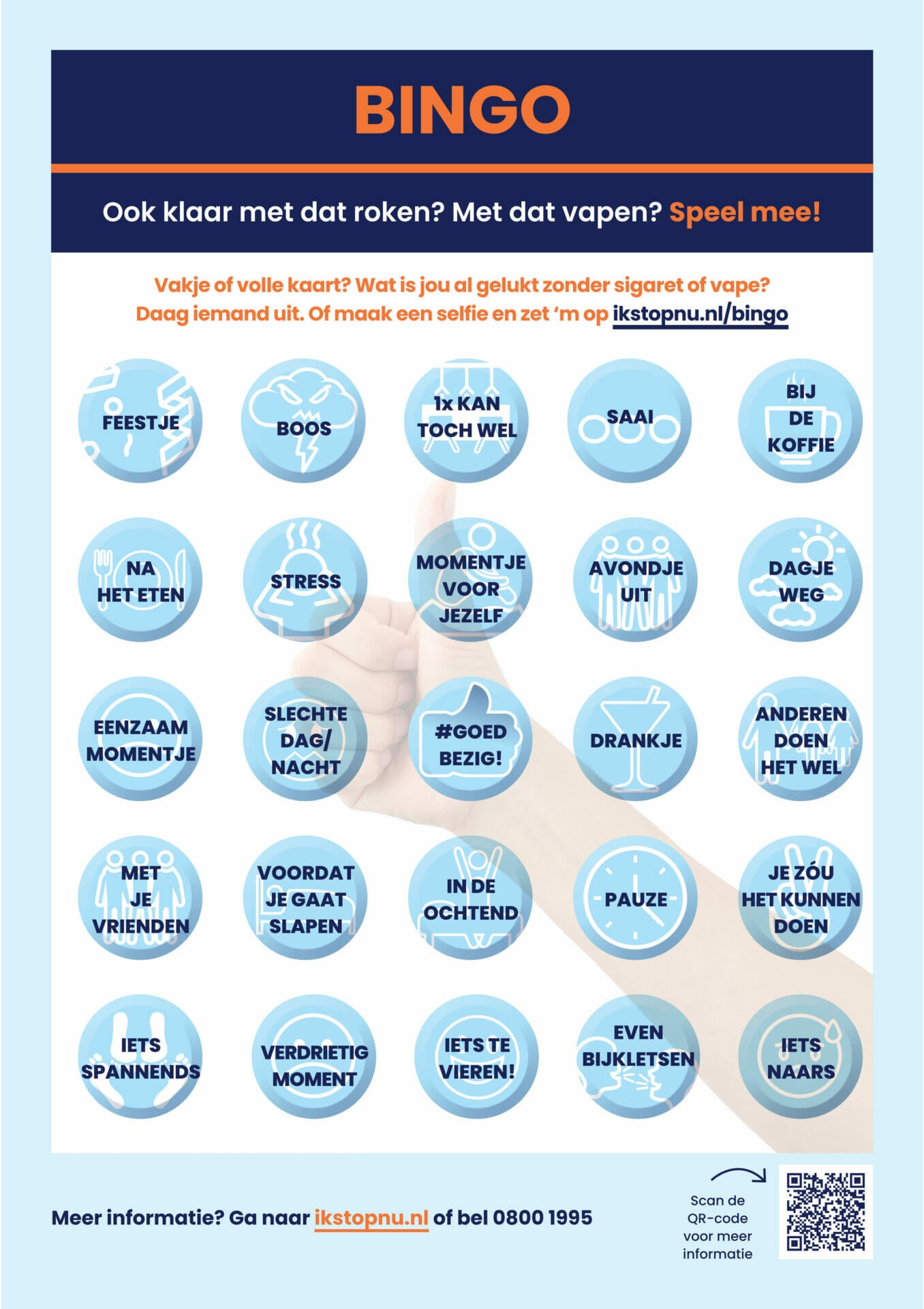 Bingokaart stoppen met roken/vapen (bundel 25 stuks)