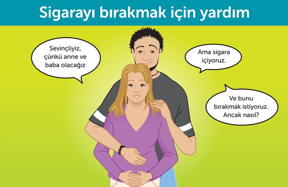 Beeldverhaal 'Hulp bij stoppen met roken' voor zwangere vrouwen en partners | Turks