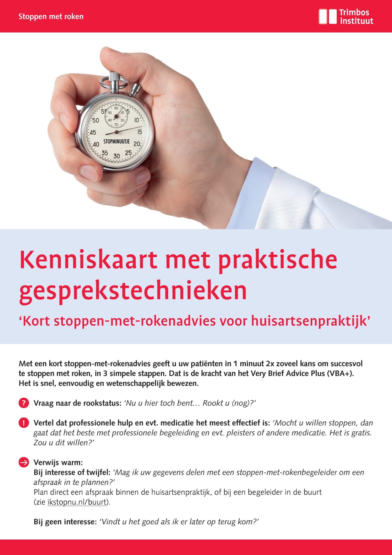 Kenniskaart met praktische gesprekstechnieken